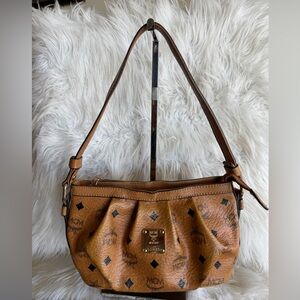 MCM Cognac Visetos Shoulder Bag